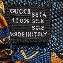Gucci Yellow Printed Silk Traditional Tie