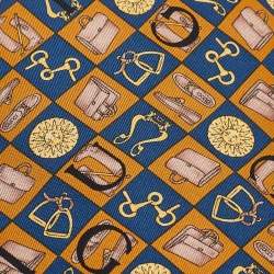 Gucci Yellow Printed Silk Traditional Tie