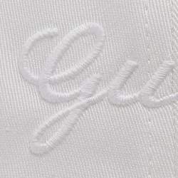 Pre Owned Gucci White Logo Embroidered Cotton Baseball Cap 
