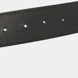 Pre Owned Gucci Black Leather GG Marmont Buckle Belt 105CM