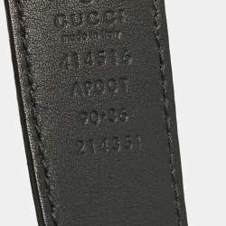 Pre Owned Gucci Black Leather GG Marmont Buckle Belt 90CM