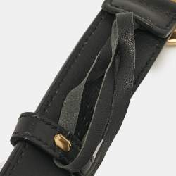 Pre Owned Gucci Black Leather GG Marmont Buckle Belt 90CM