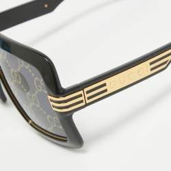 Pre Owned Gucci Black/Gold GG0900S Seasonal Icon Shield Sunglasses