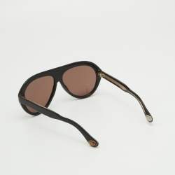 Pre Owned Gucci Black Gradient GG0479S Double G Navigator Aviator Sunglasses