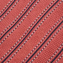 Gucci Pink Textured Diagonal Stripe Silk Traditional Tie