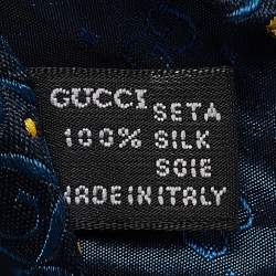 مملوكة مسبقًا Gucci Vintage Blue G Jacquard Silk Traditional Tie 