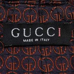 Pre Owned Gucci Vintage Purple/Orange Jacquard Traditional Tie 