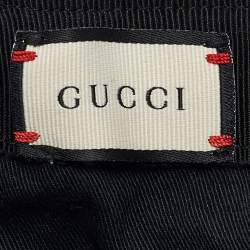 Pre Owned Gucci Black Original GG Canvas With Web Baseball Cap S