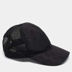 Gucci Black GG Nylon and Mesh Baseball Cap M