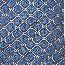 Gucci Blue GG Pattern Silk Tie 