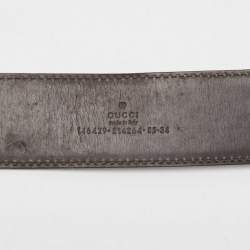 Pre Owned Gucci Burgundy Guccissima Leather Square Buckle Belt 85CM