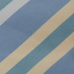 Gucci Blue Diagonal Striped Silk Slim Tie