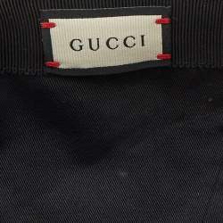 Pre Owned Gucci Black/Brown Chenille Print Velvet Baseball Hat XL