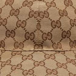 Pre Owned Gucci Beige GG Supreme Canvas Baseball Cap 