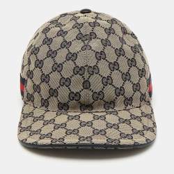 Pre Owned Gucci Blue Original GG Canvas Baseball Cap XXL