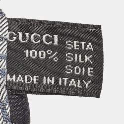 Gucci Blue Patterned Silk Standard Tie 