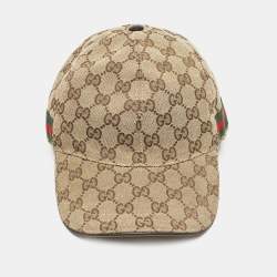 Gucci Beige GG Monogram Canvas Baseball Cap S