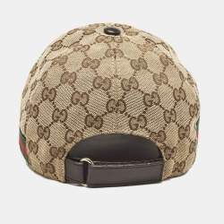Gucci Beige GG Monogram Canvas Baseball Cap S