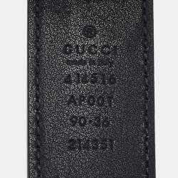 Gucci Navy Blue Leather GG Marmont Buckle Belt 90 CM