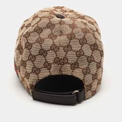 Pre Owned Gucci Beige GG Supreme Canvas Baseball Cap L