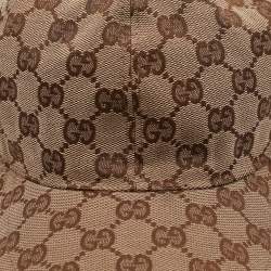 Pre Owned Gucci Beige GG Supreme Canvas Baseball Cap L
