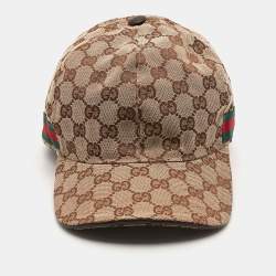 Pre Owned Gucci Beige GG Supreme Canvas Baseball Cap L