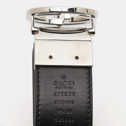 Pre Owned Gucci Beige GG Supreme Canvas Interlocking G Reversible Belt 95CM