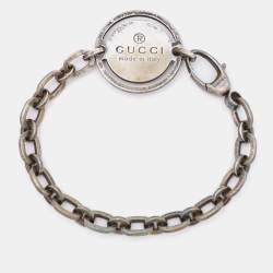Gucci Round Tag Sterling Silver Bracelet 