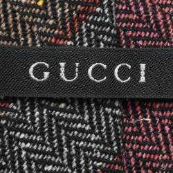 Gucci Multicolor Diagonal Pattern Silk and Wool Tie
