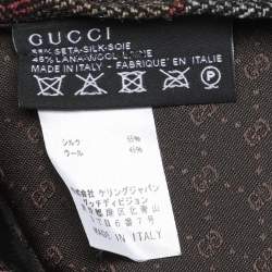 Gucci Multicolor Diagonal Pattern Silk and Wool Tie