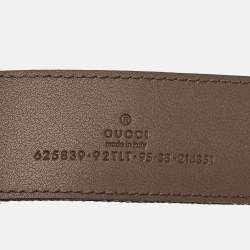 Pre Owned Gucci Beige/Ebony Jumbo GG Canvas GG Marmont Buckle Belt 95 CM