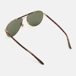 Gucci Brown Tortoise/Green GG0014S Polarized Aviator Sunglasses
