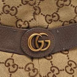 Gucci Brown GG Canvas and Leather Trim Bucket Hat M