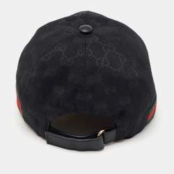 Pre Owned Gucci Black GG Monogram Web Canvas Baseball Cap M