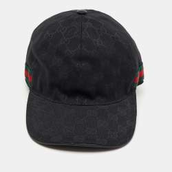Pre Owned Gucci Black GG Monogram Web Canvas Baseball Cap M
