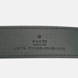 Gucci Dark Green Leather GG Marmont Buckle Belt 95 CM