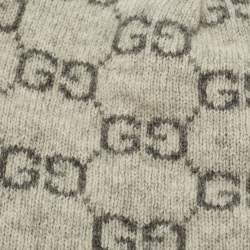 Pre Owned Gucci Grey GG Cashmere Beanie 