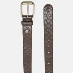Pre Owned Gucci Brown Microguccissima Leather Buckle Belt 105 CM