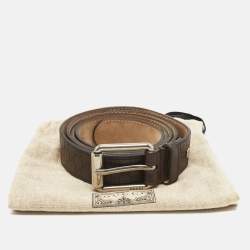 Pre Owned Gucci Brown Microguccissima Leather Buckle Belt 105 CM
