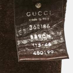Gucci Brown Leather Interlocking G Buckle Belt 115 CM