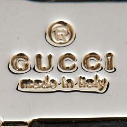 Gucci Leather Silver Tone Key Chain