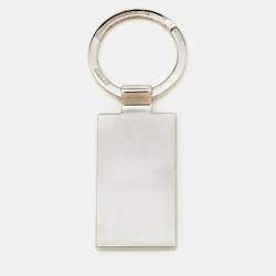 Gucci Leather Silver Tone Key Chain