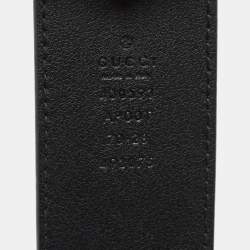 Gucci Black Leather GG Marmont Buckle Belt 70CM