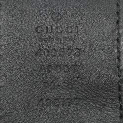 Gucci Black Leather Double GG Buckle Belt 90CM