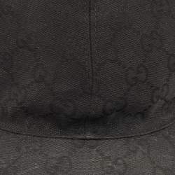 Gucci Black Web Detail GG Canvas Baseball Cap S