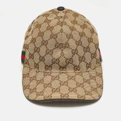 Gucci Beige Original GG Canvas Web Detail Baseball Cap S