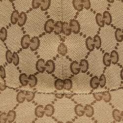 Gucci Beige Original GG Canvas Web Detail Baseball Cap S