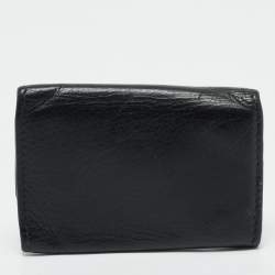 Gucci Black Leather Interlocking G Key Holder