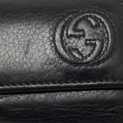 Gucci Black Leather Interlocking G Key Holder