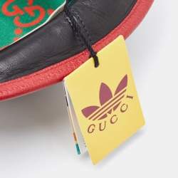 Pre Owned Gucci x Adidas Black Web Trim Leather Bucket Hat S/56 cm